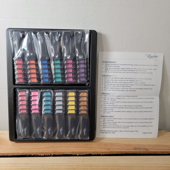 Maydear Hair Chalk Combs 12-Color Pack - NEW - Picture 2 of 6